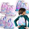 6 Pcs Drawstring Bag Kids Mermaid Bags, Drawstring Backpack Kids