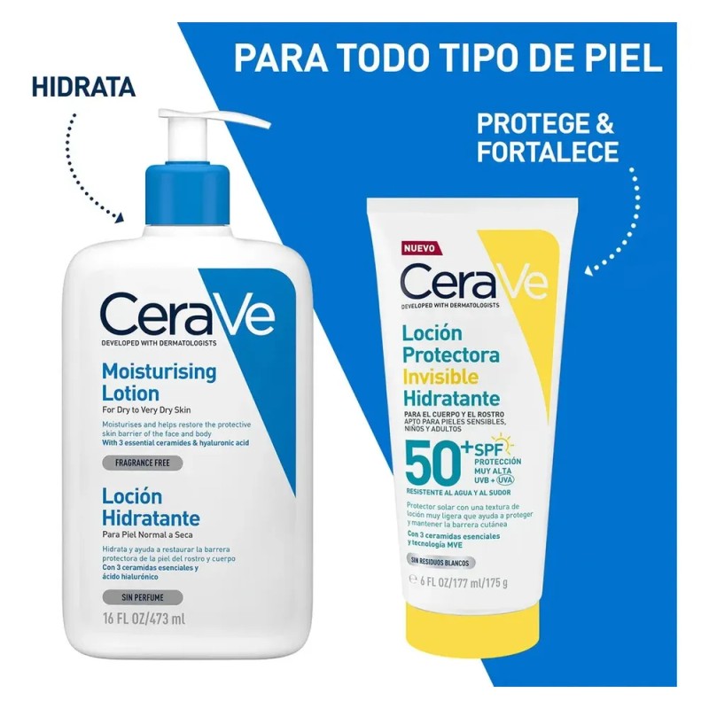Cerave Loción Protectora Invisible Hidratante 50FPS 177ml