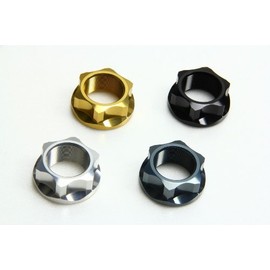 Antlion Stem Nut Ver. 2 Through Nut, Black, M22XP1.0, APE100, XR100, MOTARD MONKEY Z50J [Monkey] XJR1300 V-MAX [1200] (08-) SR400 (01-) GSX1400/Z INAZU/Z INAZU. MA1200 Inazuma 30007-BK ZEPHYR1100/RS