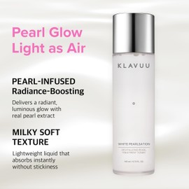 KLAVUU Hydrating Milky Toner with Pearl & Niacinamide – Facial Toner for Skin Glow, Wrinkle Care & Moisture Balance, Korean Skincare (4.76oz)