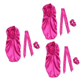 Minkissy 9pcs Satin Bonnet Set for Women Elastic Band Hair Cap for Sleeping Long Hair Protection Soft and Smooth Comfortable Nightwear Accessory