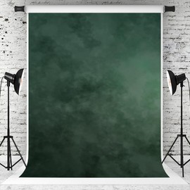 Kate 6.5×10ft Green Backdrop Abstract Muslin Dark Green Background Gradient Portrait Backdrop for Photographer Headshot Microfiber Photo Studio Props