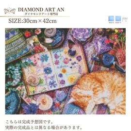 AN-diaart AM-211 Diamond Art Kit, A3, Square Beads, Cats, Beginners, Cute
