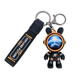 SXQYBZ Creative Fashionable and Cute Cartoon Rabbit Keychain Accessories Resin Animal Pendant Metal Keychain Backpack Car Keychain (Black)