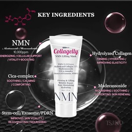 NMN - Máscara de elevación de colágeno – 2.1 onzas líquidas con 10,000 ppm NMN, 70% colágeno, complejo de exosomas – exosomas para suero de piel, exos