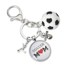 Birthday Mothers Day Gifts for Mom Friend Sports Keychain for Soccer Lovers Gift for Sister Soccer Mom Keychain Gift for Daughter Football Keychain for Coach Soccer Team Gift for Soccer Players