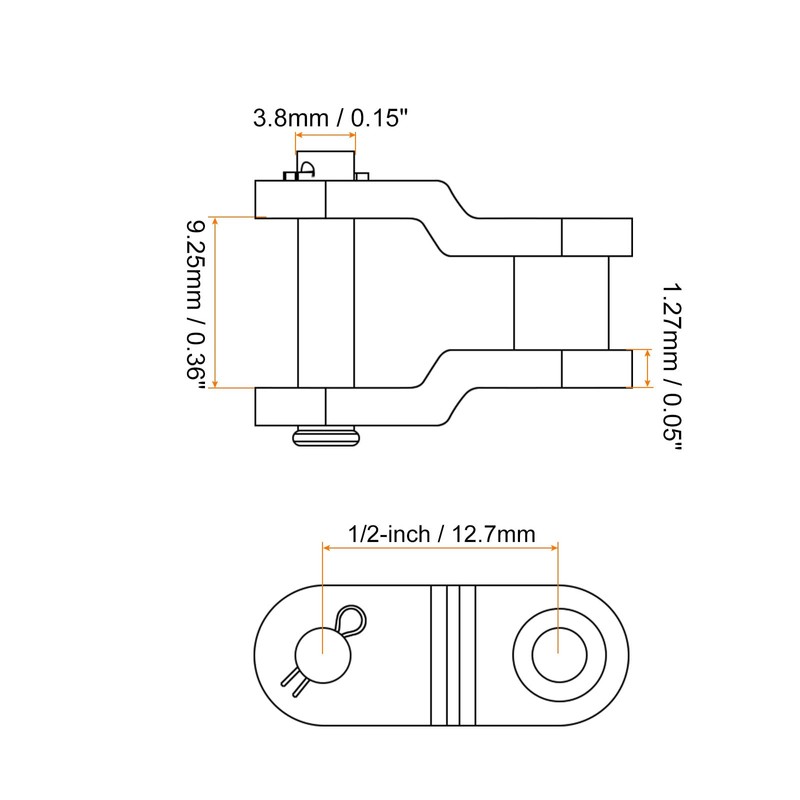 sourcing map 2Pcs #420 Chain Offset Half Link Roller, 1/2"