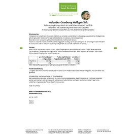 Sanct Bernhard Holunder-Cranberry-Heißgetränk mit natürlichem Vitamin C und Zink
