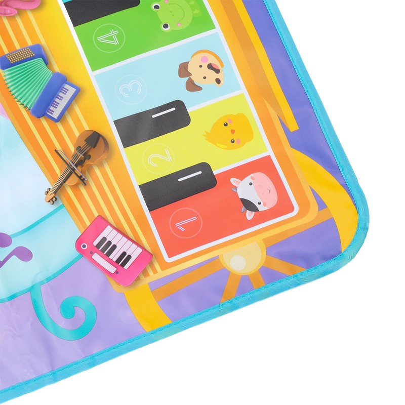 Piano Keyboard Drum Mat with 2 Drumsticks Plastic Waterproof Easy