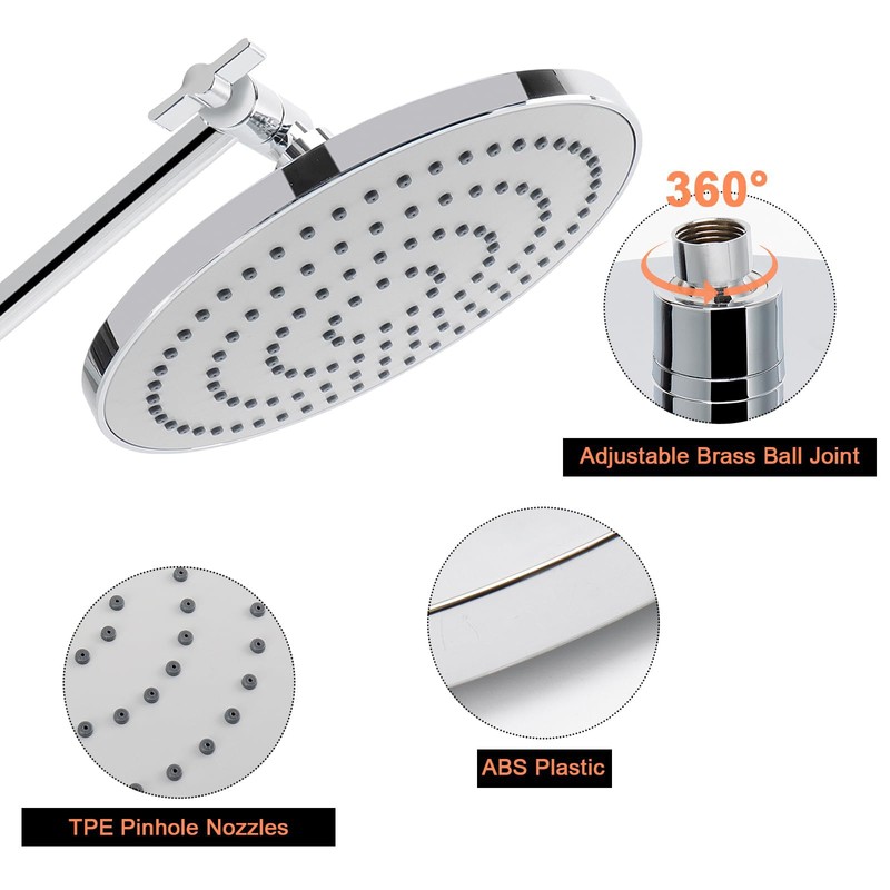 High Pressure Shower Head with 11 IN Adjustable Arm, HarJue