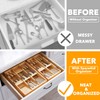 SpaceAid Bamboo Silverware Drawer Organizer with Labels, Kitchen Utensil Tray