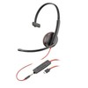 Plantronics Corded PC Headset (209750-101) w/ Case - USB-C, Black,