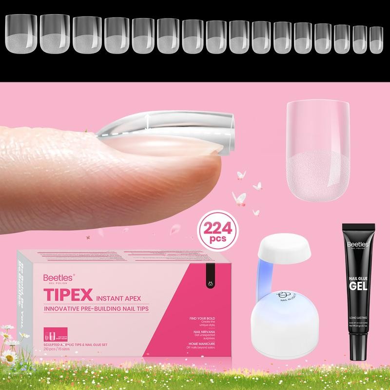 Beetles Tipex Instant Apex Nail Extension Tips Kit Almond/Coffin/Square/Oval/Stiletto/Squaoval Shape