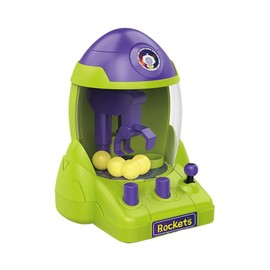 Claw Machine Toy Built-in Mini Balls Cute Space Rocket Anti-Stress Sensory Toy Relieve Boredom Interactive Claw Toy Grabber Desktop Ball Catcher Toy Kids Toy Gift (Purple)