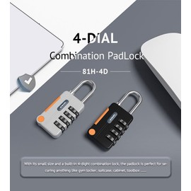 UP Security Small Combination Locker Lock, Travel Luggage Lock with Code for Suitcases and Backpacks, Combo Padlock Outdoor, Candados para Locker, Weather Resistant Latch Pad Locks (Black)
