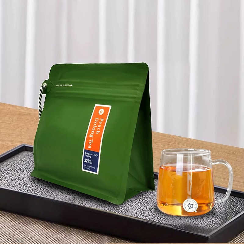 RIANTEA Peach Oolong Tea Bags - 32 Individually Wrapped Teabags
