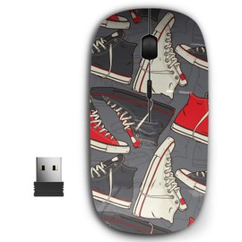 KAWAMOUSE 2.4G Ergonomic Portable USB Wireless Mouse for PC, Laptop, Computer, Notebook with Nano Receiver (Sneakers)