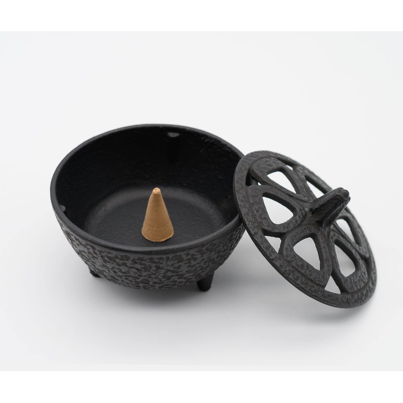 Zen Minded Cast Iron Lotus Incense Burner for Incense Sticks,