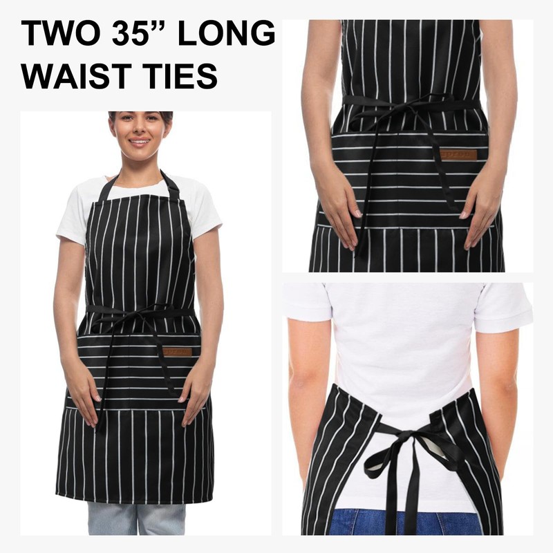 DILLMAN Kitchen Cooking Adjustable Aprons - Men Women Bib Soft