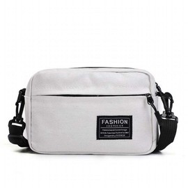 sakurart Shoulder Bag, Cross-body Design, Inexpensive, Men's, Canvas, Women's, Lightweight, Small, Compact, Mini Bag, Small Items, Canvas, Sacoche, Messenger, Unisex, white