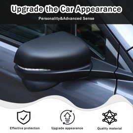 HIRUFAIT 2PCS Rearview Mirror Covers for Honda Pilot 2016-2022/ Ridgeline 2020-2024/ Passport 2019-2024, ABS Material Door Side Mirror Guard Cover Cap Exterior Accessories (Matt Black)