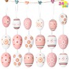 JOYIN 24 Pcs Plastic Easter Hanging Eggs with Ribbon, 2.36''