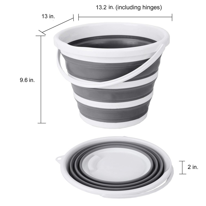 Eurow 10L (2.6 Gallon) Indoor and Outdoor Collapsible Bucket