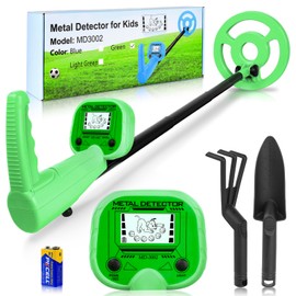 iTayga Metal Detector for Kids - Adjustable Lightweight High Accuracy Coil Professional Waterproof Foldable - Suitable for Outdoor Exploration, Green