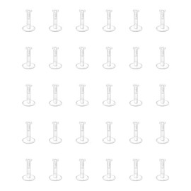 D.Bella Clear Earrings Plastic Earrings for Work Surgery Sports 16g Clear Cartilage Earrings Stud Plastic Helix Tragus Earring Piercing Retainer Clear Lip Rings Labret Retainers 6mm