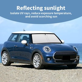 Front Windshield Sun Shade Custom Fit Compatible for Mini Cooper F55 Sunshade Foldable UV Ray Reflector Sun Visor Protector Accessories Shield Cover Reflective (for Mini Cooper F55)