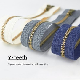 Wonesifee Metal Zippers 6pcs #5 Separating Zippers Antique Brass Y-Teeth Heavy Duty zips for Sewing Clothing Down Jacket Outerwear Coat Parka Crafts DIY 6Colors (80cm/32inch)32"