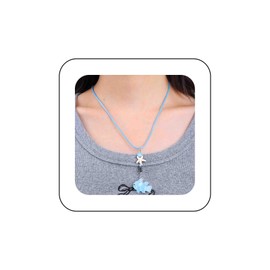 Dervivea Boho Blue Fish Pendent Necklace Acrylic Fish Necklace Ocean Starfish Necklace Sea Starfish Choker Necklace Adjustable Leather Cord Necklace Jewelry for Women