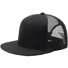 Chrome Crane CB146 Men's Hat, Cap, Mesh, Flat Brim, Plain, Camouflage, Stylish, Stylish, Cool, Black