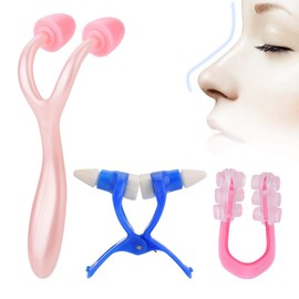 Nose Shaper Massager Roll + Smoothing Beauty Clip + Nose Up Clip Correction Set (02#)