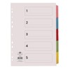 Concord Subject Dividers 230 Micron 5-Part Printed A4 Assorted Ref