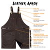 Under NY Sky Leather Apron - Cross-back Straps, Split-Leg, Riveted,
