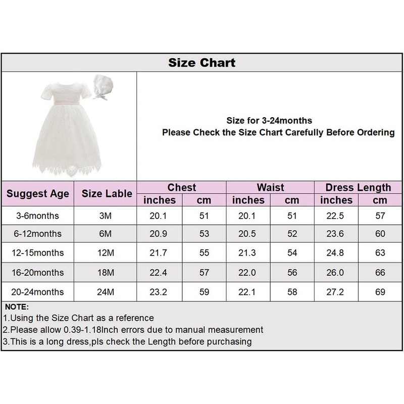 Meiqiduo - Vestido de encaje para bebé y niña, vestido