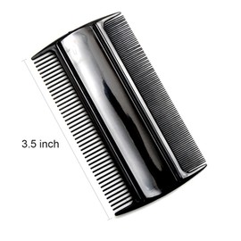 Favorict (3 Pack) 3.5" Pocket Hair Comb Beard & Mustache 2 Sides Combs for Men's Hair Beard Mustache and Sideburns (Black)