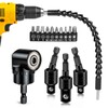 Flexible Drill Bit Extension Right Angle Drill Attachment Set, 360°