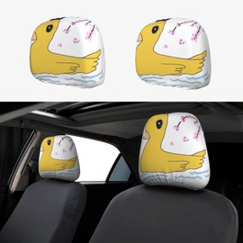 BROLEO Little Yellow Duck Picture Car Headrest Cover 1 Piece Soft and Comfortable Elastic car Accessories
