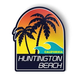 Squiddy Huntington Beach California - Vinyl Sticker for Car, Laptop, Notebook (5" high)