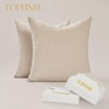 Topfinel Beige Decorative Square Throw Pillow Covers 20x20 Set of