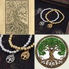 JJDreams Gold Bead Bracelets with Tree of Life Pendant Stretch