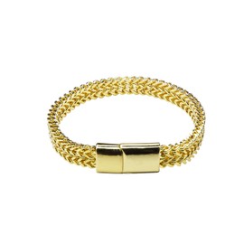 925 Stainless Steel Miami Cuban Bracelet for Men Cuban Link Chain Bracelets,7.5/8/9inch Square Box Buckle Thick Big Link Man Bracelets Hip Hop Jewelry (Gold 7.5 inch)