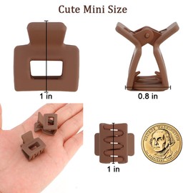 10Pcs Small Hair Clips for Women, Small Claw Clips for Thin Thick Hair, No-Slip Grip Jaw Clip Mini Claw Clips Tiny Hair Accessories for Women Girls, Black and Neutral Colors