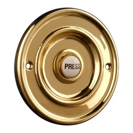 Polished Brass 76mm Dia Bell Push with China Press