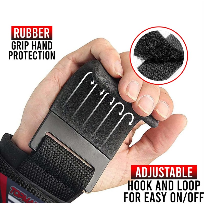 TOPMAD Heavy Duty Gym Hooks for Weight Lifting – Wrist