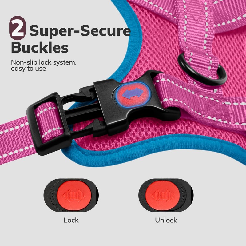 FAYOGOO Dog Harness Medium, No Pull Vest Harness with 2