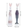 1 Pair Rabbit Ornament Innovative Resin Couple Rabbits Figurine Wedding