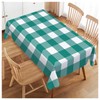Walmsco Tablecloth Cyan White Checkered Pattern Decor For Dining Room